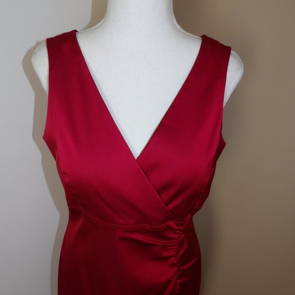 Donna Ricco New York Maroon Satin Party Dress / Size 10 - Picture 9 of 16